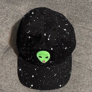 Ripndip Black Hat with Green Embroidery